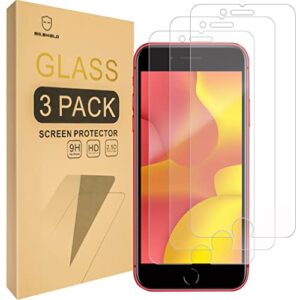 mr.shield [3-pack] designed for apple iphone se 3 [2022 3rd gen] / iphone se 2 [2020 2nd gen] [2020/2022 edition] [330 glue version] [tempered glass] screen protector with lifetime replacement
