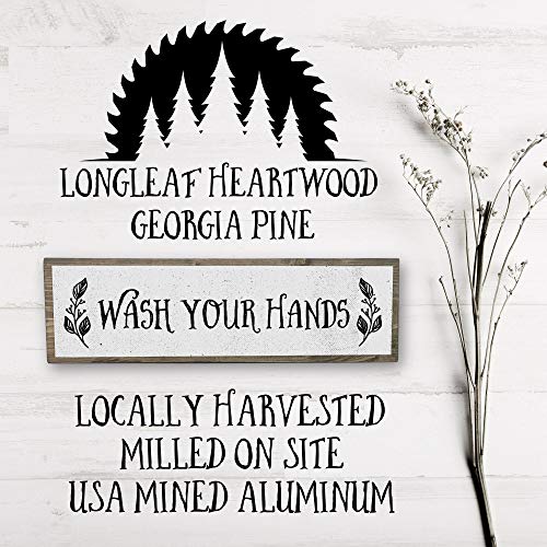 ANVEVO Wash Your Hands - Metal Wood Sign Light – Cute & Funny Wall Bathroom Decor - Rustic Wall Art - Modern Home Décor - Farmhouse Bathroom Decorations