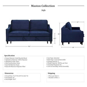 Lexicon Maston Convertible Studio Sofa Bed, Navy