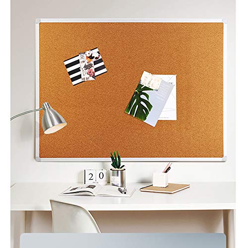 BIBOC Cork Bulletin Board,Felt Board, Pin Board, Notice Board, Memo Board for Homes or Offices,18 X 24 Inches, Silver Aluminium Frame