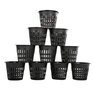 50 PCS 3 Inch Heavy Duty Net Pots,Hydroponic Cups,Garden Plastic Slotted Mesh Net Cups,Plant Nursery Net Pots for Hydroponics,Slotted Mesh(Black)