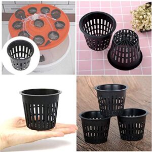 50 PCS 3 Inch Heavy Duty Net Pots,Hydroponic Cups,Garden Plastic Slotted Mesh Net Cups,Plant Nursery Net Pots for Hydroponics,Slotted Mesh(Black)