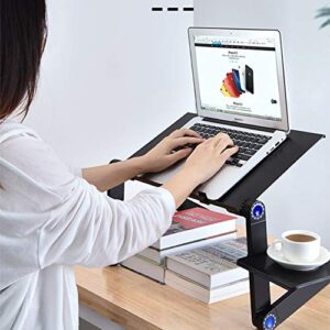 SYITCUN Laptop Table Adjustable Stand for Bed Sofa All Aluminium Alloy Standing Office Ergonomic Office Laptop Desk Portable Lightweight Compatible Notebook Tablets with Adjustable Mouse Pad