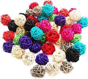 50 pack birds toy rattan balls parrot parakeet chewing toys pet bird chew toy parakeet budgie cage accessories wedding party decorative crafts hanging diy accessories