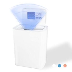infurider automatic plastic trash can with lid, 3.7 gallon/14l touchless intelligent induction motion sensor dustbin garbage waste bin for home bedroom kitchen(white)
