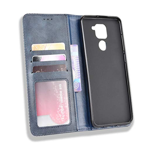 HualuBro Xiaomi Redmi Note 9 Case, Retro PU Leather Full Body Shockproof Wallet Flip Case Cover with Card Slot Holder and Magnetic Closure for Xiaomi Redmi Note 9 Phone Case (Blue)
