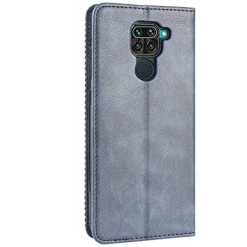 HualuBro Xiaomi Redmi Note 9 Case, Retro PU Leather Full Body Shockproof Wallet Flip Case Cover with Card Slot Holder and Magnetic Closure for Xiaomi Redmi Note 9 Phone Case (Blue)