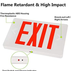 Litufine Ultra Slim LED Exit Sign, Red Letter Emergency exit Lights, 120V-277V Universal Mounting Double Face (1-Pack)