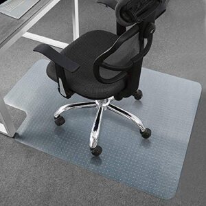 new chair mat for carpeted floor low pile office and home use thick and sturdy transparent desk chair mat for carpets size 36" x 48" with lip