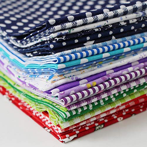 aufodara 30pcs Colorful Fabric Cotton Craft Fabrics Bundles Squares Patchwork 10"x10" (25cm x 25cm) Quilting DIY Handmade Sewing Scrapbooking