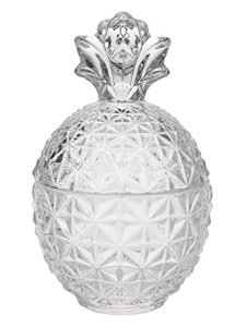crystal glass pineapple embossed candy jar candy dish food storage jar with lid