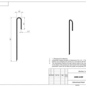 Vodaland Rebar Stakes J Hook Extra Heavy Duty 1/4 inch Rust Proof Coated Steel Ground Anchors with Chisel Point End (10)