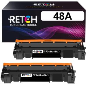 RETCH Compatible Toner Cartridge CF248A 48A 2 Black Replacement to use with HP CF248A 48A for MFP M28W M28A M29A M29W Pro M15W M15A M16a M16w CF248A Laser Printer (2 Pack)