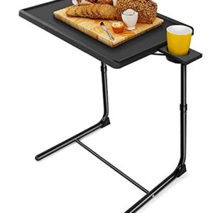 LORYERGO TV Tray - TV Table, Folding Table Trays, w/6 Height & 3 Tilt Angle, w/Cup Holder, Dinner Tray for Eating on Couch, Laptop, Bed & Couch