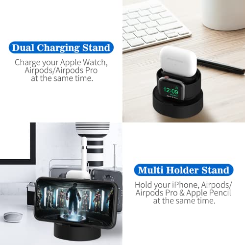 SOKUSIN Charger Stand for Apple Watch Series - 8/Ultra/SE2/7/6/SE/5/4/3/2/1 49/45/44/42/41/40/38mm and AirPods 1/2/3/Pro, iWatch Apple Watch Charging Stand Dock Holder, Support Nightstand Mode