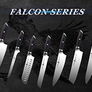 TUO Slicing Carving Knife 12 inch - Slicing Carving Knife for Brisket Turkey Meat German Steel with Full Tang Pakkawood Handle - FALCON SERIES with Gift Box