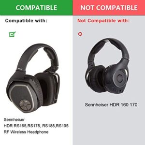 defean RS165 175 185 195 Upgrade Quality Ear Pads Replacement Ear Cushion Foam Compatible with Sennheiser HDR RS165,RS175, RS185,RS195 RF Wireless Headphone,Added Thicknes(Wrinkle Artificial Leather)