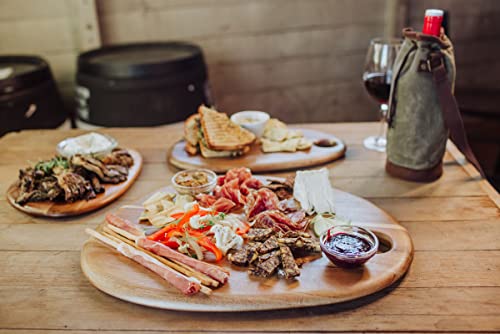 TOSCANA - a Picnic Time brand Pebble Acacia Charcuterie Board 18" x 15" - Cheese Board - Wood Serving Platter, (Natural Acacia)