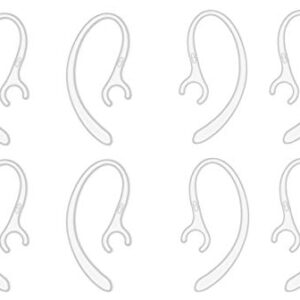 Zotech Replacement 8 Pack Ear Hooks Universal Small Clamp Loop Clip for Plantronics, Samsung,Motorola,LG, Jabra & Many Other Bluetooth Headset (Clear)