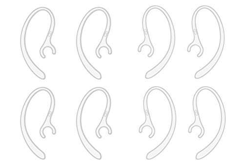 Zotech Replacement 8 Pack Ear Hooks Universal Small Clamp Loop Clip for Plantronics, Samsung,Motorola,LG, Jabra & Many Other Bluetooth Headset (Clear)