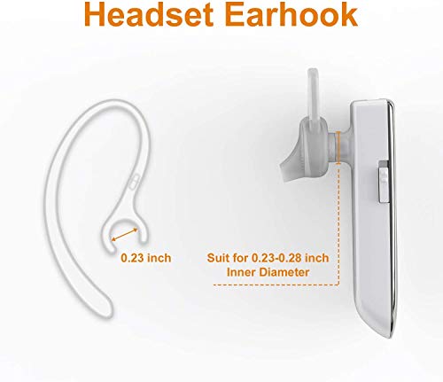 Zotech Replacement 8 Pack Ear Hooks Universal Small Clamp Loop Clip for Plantronics, Samsung,Motorola,LG, Jabra & Many Other Bluetooth Headset (Clear)