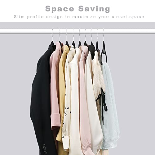 BAGAIL Velvet Hangers 50 Pack, Black Non Slip 360 Degree Swivel Hook Strong and Durable Clothes Hangers for Coats, Suit, Shirt Dress, Pants & Dress Clothes