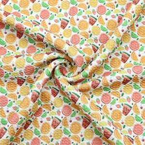 david angie summer fruits watermelon printed bullet textured liverpool fabric 4 way stretch spandex knit fabric by the yard for head wrap accessories (fruit)