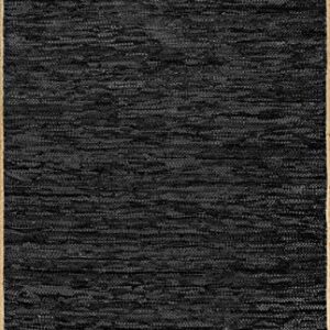 nuLOOM Koda Solid Leather Flatweave Area Rug, 3' x 5', Black