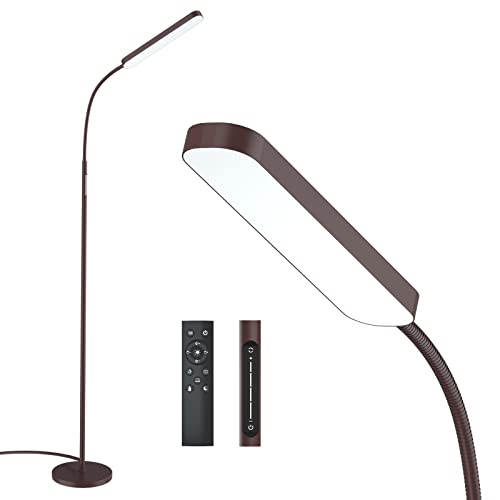 Wio-Mio Floor Lamp, 15w/1000lm Bright LED Floor Lamp with 4 Color Temperature and Stepless Dimmer, Remote and Touch Control Reading Lamp, Adjustable Gooseneck LED Floor Lamp for Living Room