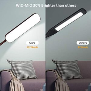Wio-Mio Floor Lamp, 15w/1000lm Bright LED Floor Lamp with 4 Color Temperature and Stepless Dimmer, Remote and Touch Control Reading Lamp, Adjustable Gooseneck LED Floor Lamp for Living Room