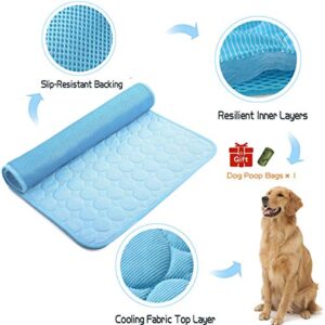 MICROCOSMOS Summer Cooling Mat & Sleeping Pad- Water Absorption Top, Waterproof Bottom, Materials Safe, Easy Carry, EZ Clean. Keep Cooling for Pets, Kids and Adults.（27"x 22"） L