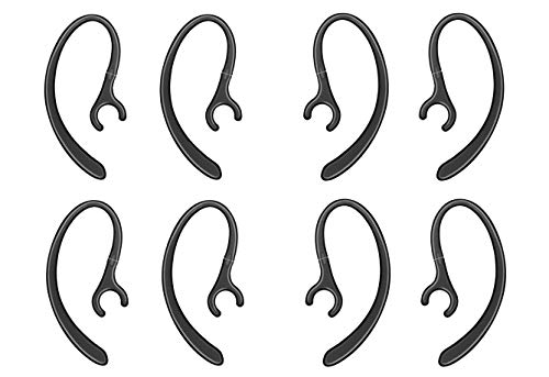 Zotech Replacement 8 Pack Ear Hooks Universal Small Clamp Loop Clip for Plantronics, Samsung,Motorola,LG, Jabra & Many Other Bluetooth Headset (Black)