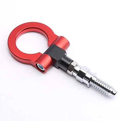 OCESTORE Track Racing Style Tow Hook Towing Eye CNC Aluminum Screw On Front Rear Bumper Replacement for 3 Series E36 E46 E90 E91 E92 E93 318 320 323 325 328 330 335 M3 1992 to 2012 (Red)