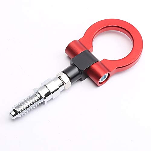 OCESTORE Track Racing Style Tow Hook Towing Eye CNC Aluminum Screw On Front Rear Bumper Replacement for 3 Series E36 E46 E90 E91 E92 E93 318 320 323 325 328 330 335 M3 1992 to 2012 (Red)