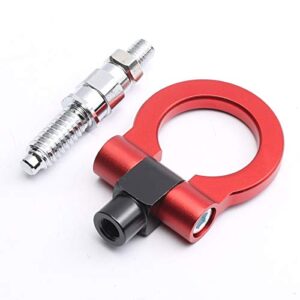 OCESTORE Track Racing Style Tow Hook Towing Eye CNC Aluminum Screw On Front Rear Bumper Replacement for 3 Series E36 E46 E90 E91 E92 E93 318 320 323 325 328 330 335 M3 1992 to 2012 (Red)