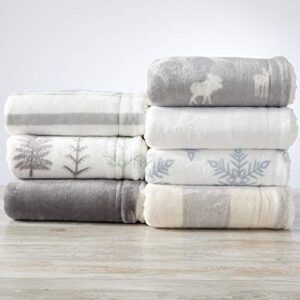 Great Bay Home Sherpa Fleece and Velvet Plush Full/Queen Throw Blanket White | Thick Blanket for Fall and Winter | Cozy, Soft, and Warm Fleece Throw Blanket | Cielo Collection