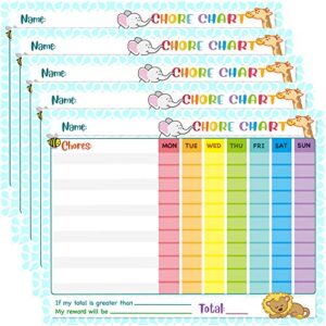 youngever 16 pack laminated dry erase chore charts, reusable reward chart for classroom with 640 star stickers