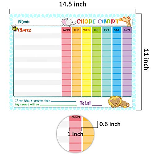 Youngever 16 Pack Laminated Dry Erase Chore Charts, Reusable Reward Chart for Classroom with 640 Star Stickers