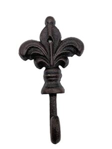 comfy hour cast iron fdl decorative single key coat hook wall hanger, black, antique & vintage collection