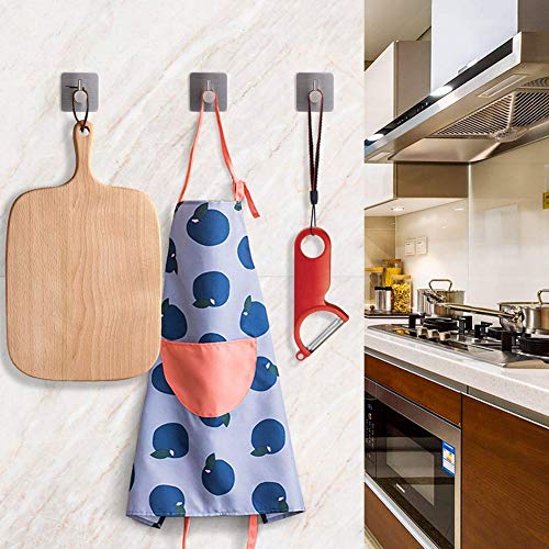Adhesive Hooks Towel Hangers Wall Door Holder Heavy Duty Stick for Hanging Coat Clothes on Bathroom Kitchen Home Without Nails-Set of 4