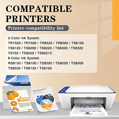 Clorisun Compatible 281 281XXL Ink Cartridge Replacement for Canon 281 CLI-281XXL 281XXL for PIXMA TR8520 TR8620 TS6320 TS9120 TS8320 TS6320 TS6220 TR7520 TS6120 Printer (Cyan, Magenta, Yellow) 6 Pack