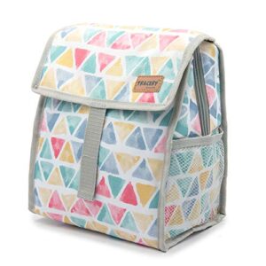 tracery 9 can lunch bag reusable multipal uses folding padded tote bag with zip closure (trigon)