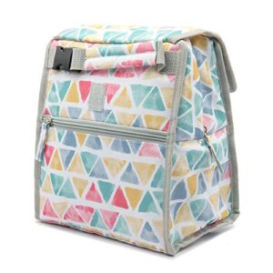 TRACERY 9 Can Lunch Bag Reusable Multipal Uses Folding Padded Tote Bag with Zip Closure (Trigon)