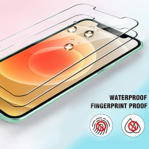 Ferilinso [4 Pack 2 Pack Screen Protector for iPhone 12 with 2 Pack Camera Lens Screen Protector [Tempered-Glass] [Military Protective] [HD Clear] [Case Friendly] [Anti-Fingerprint] [Anti-Scratch]