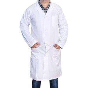 dr uniforms unisex lab coats - 100% cotton, sanforized to prevent shrinking - white (s)