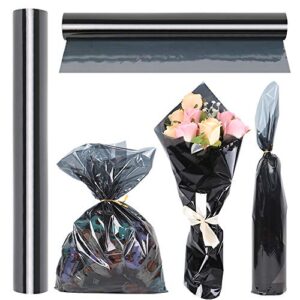 ivytoho cellophane wrapping rolls translucent grey 100’ ft long 16’’ in wide 2.3mil thick for gifts baskets treats candy cookies cellophane wrapping paper shinny colorful cello christmas holiday