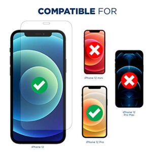 Tech Armor Ballistic Glass Screen Protector for iPhone 12 and iPhone 12 Pro [6.1 Inch] Display 3 Pack Tempered Glass, Case Friendly