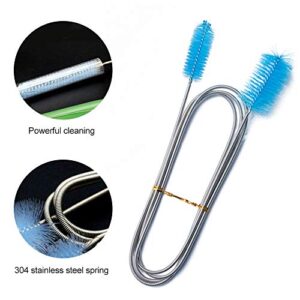 Trabulate zhuohua Aquarium Aquascape Plant Tools Kits,Including Stainless Steel Black Aquarium Scissor Tweezers Spatula Tool and Flexible Pipe Cleaner with Stainless Steel Long Tube Cleaning Brush