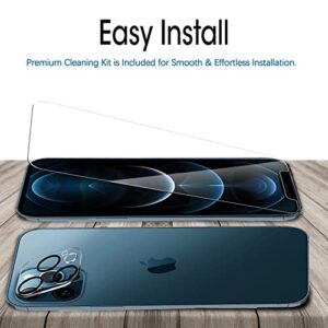 Ferilinso 2 Pack Screen Protector for iPhone 12 Pro Max with 2 Pack Camera Lens Protector [Tempered-Glass] [Military Protective] [HD Clear] [Case Friendly] [Anti-Fingerprint]