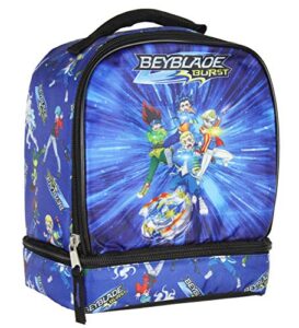 intimo beyblade burst spinner top anime characters dual compartment insulated lunch box bag tote